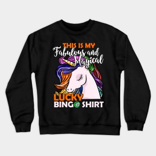 Magical Unicorn Bingo print for a Lottery and Bingo Player Crewneck Sweatshirt